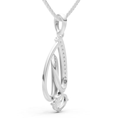 Diamond Gemstone Teardrop Oval Shape Pendant