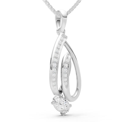 Diamond Gemstone Teardrop Oval Shape Pendant
