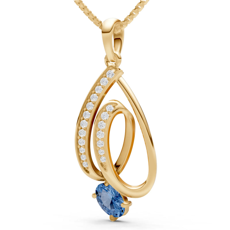 Gemstone Teardrop Oval Shape Pendant