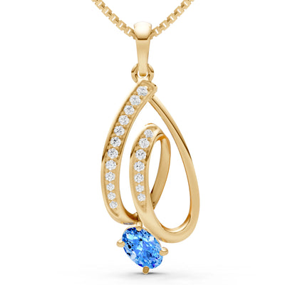 Gemstone Teardrop Oval Shape Pendant