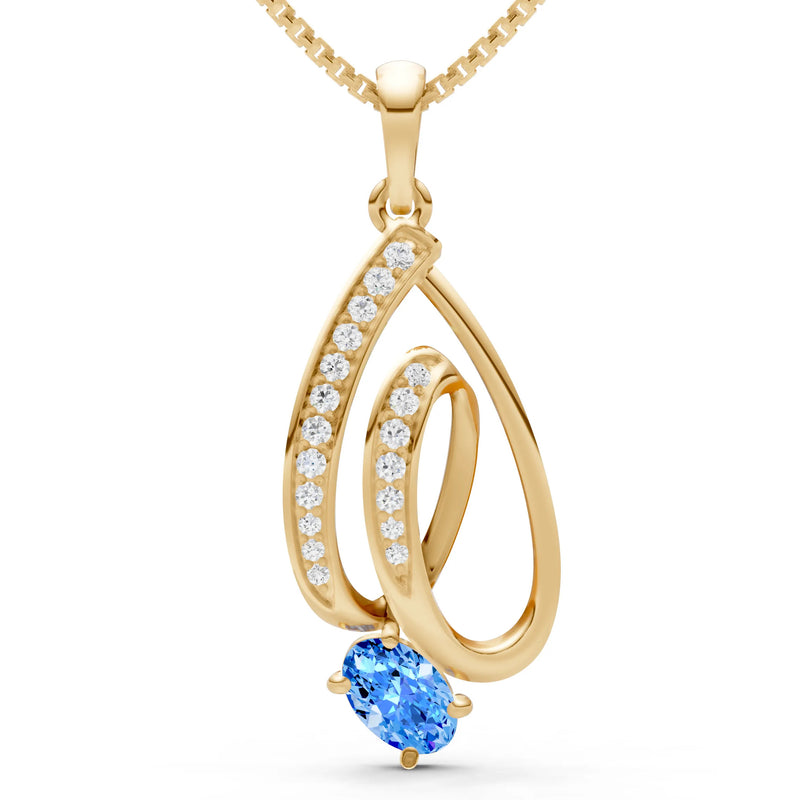 Gemstone Teardrop Oval Shape Pendant