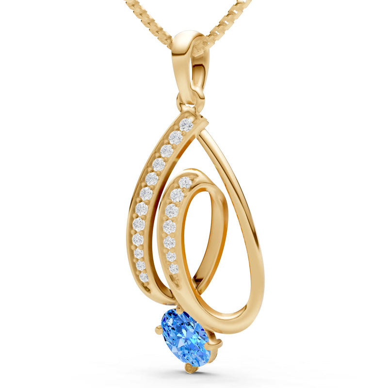 Gemstone Teardrop Oval Shape Pendant