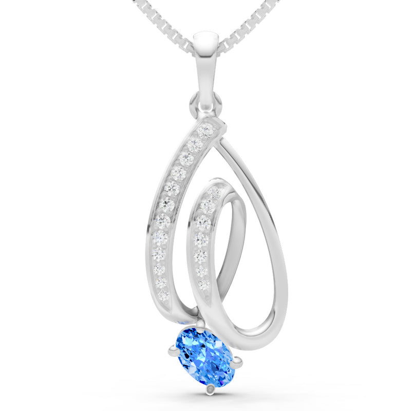 Gemstone Teardrop Oval Shape Pendant