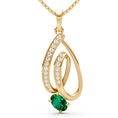 Gemstone Teardrop Oval Shape Pendant