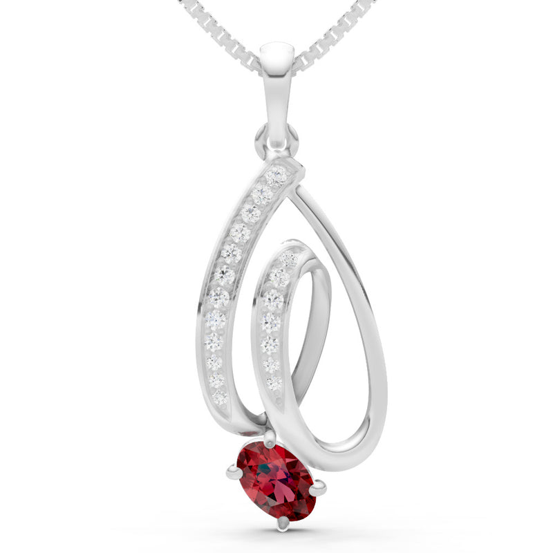 Gemstone Teardrop Oval Shape Pendant