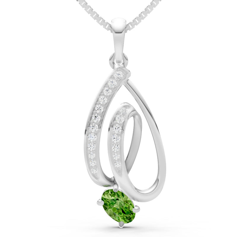 Gemstone Teardrop Oval Shape Pendant