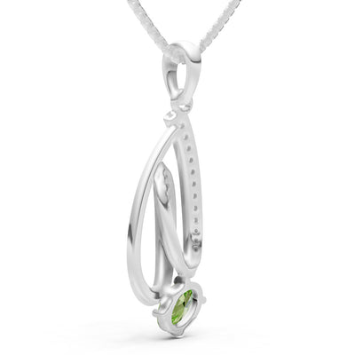 Peridot Gemstone Teardrop Oval Shape Pendant
