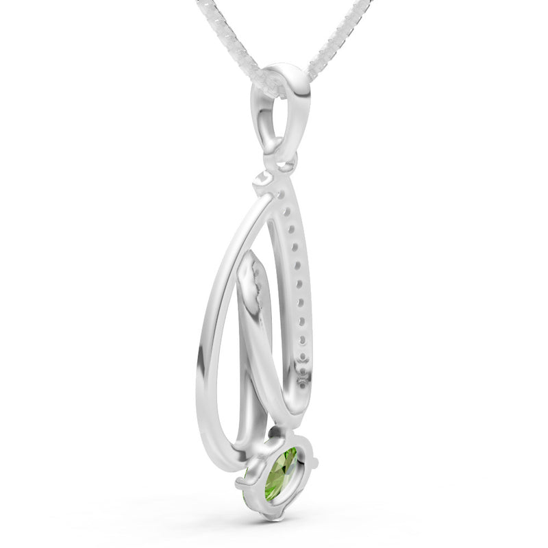 Peridot Gemstone Teardrop Oval Shape Pendant