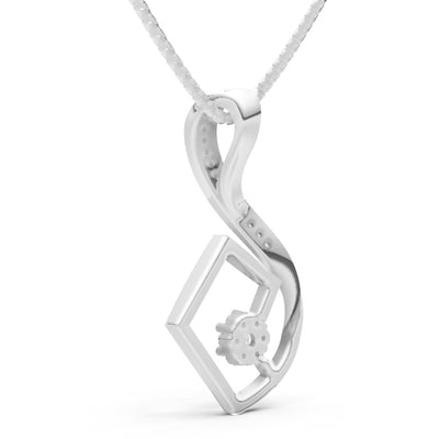 Geometric Floral Stone Pendant