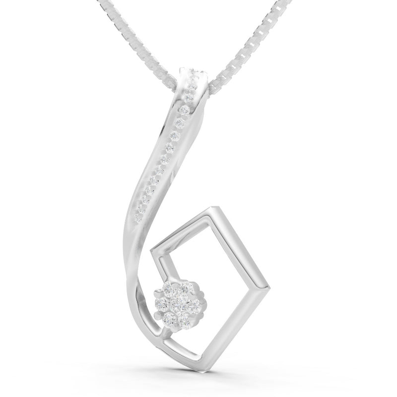 Geometric Floral Stone Pendant