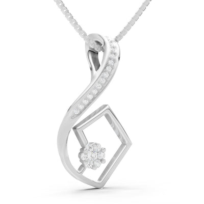 Diamond Geometric Floral Stone Pendant