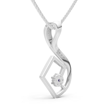 Geometric Floral Stone Pendant