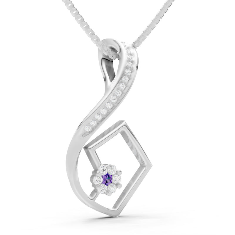 Geometric Floral Stone Pendant