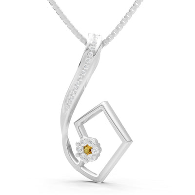 Geometric Floral Stone Pendant