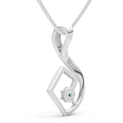 Geometric Floral Stone Pendant