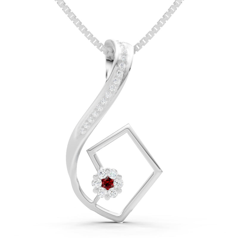 Geometric Floral Stone Pendant