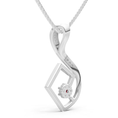 Garnet Geometric Floral Stone Pendant