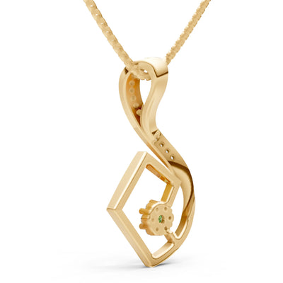 Peridot Geometric Floral Stone Pendant