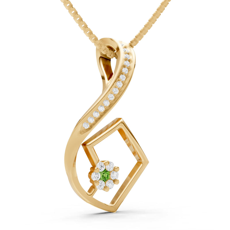 Geometric Floral Stone Pendant