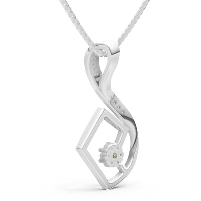 Geometric Floral Stone Pendant