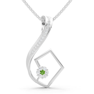 Geometric Floral Stone Pendant