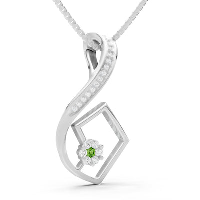 Peridot Geometric Floral Stone Pendant