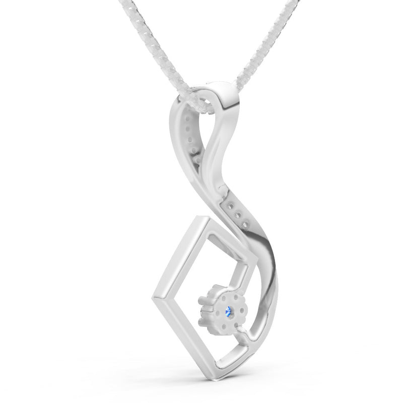 Geometric Floral Stone Pendant