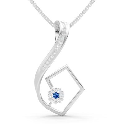 Geometric Floral Stone Pendant