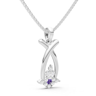Amethyst Abstract Wishbone Accent Pendant
