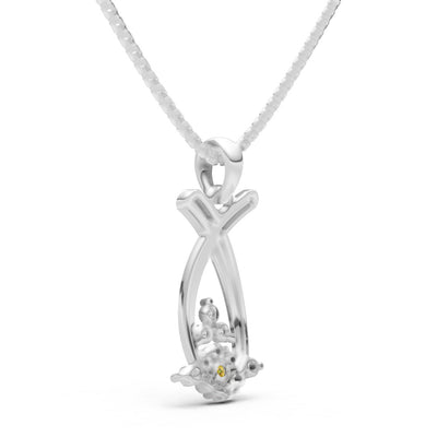 Citrine Abstract Wishbone Accent Pendant