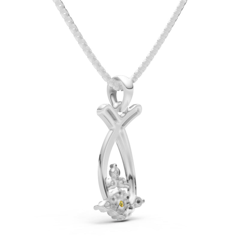 Citrine Abstract Wishbone Accent Pendant