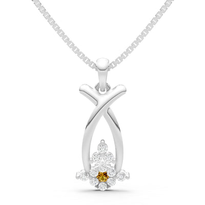 Citrine Abstract Wishbone Accent Pendant