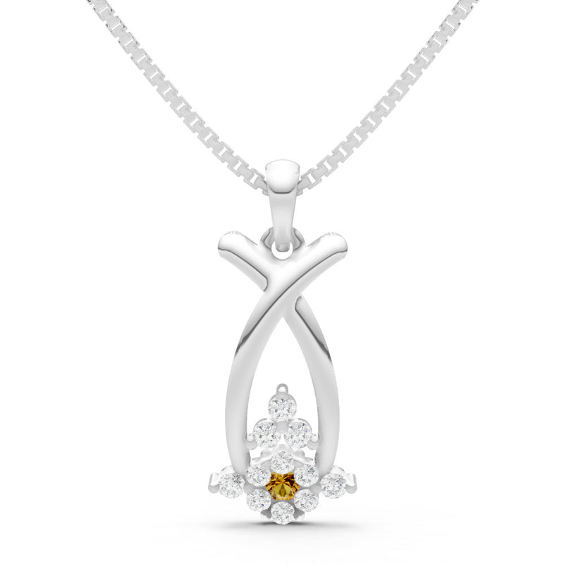 Citrine Abstract Wishbone Accent Pendant