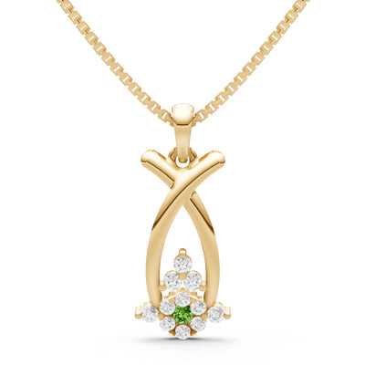 Peridot Abstract Wishbone Accent Pendant