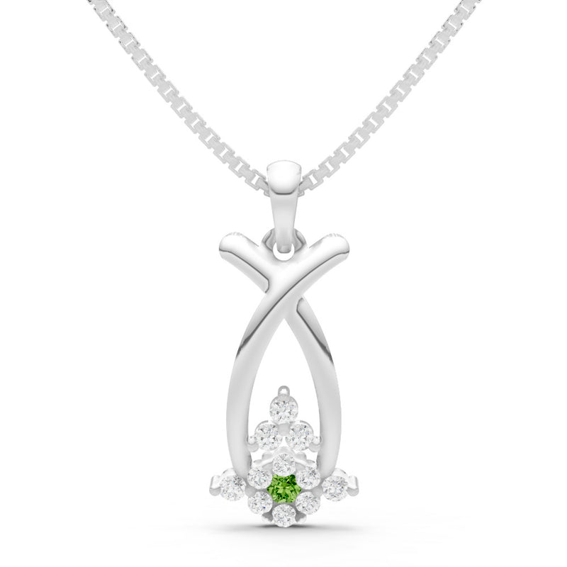 Peridot Abstract Wishbone Accent Pendant