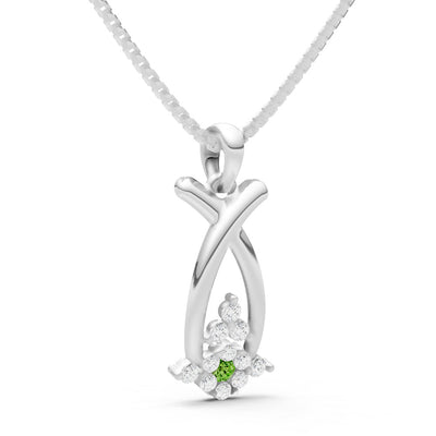 Peridot Abstract Wishbone Accent Pendant