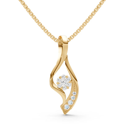 Teardrop Swirl Flower Pendant