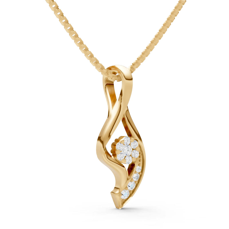 Teardrop Swirl Flower Pendant