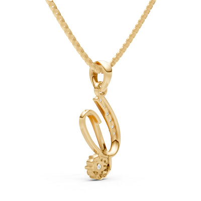 Cursive Swirl Flower Cluster Pendant