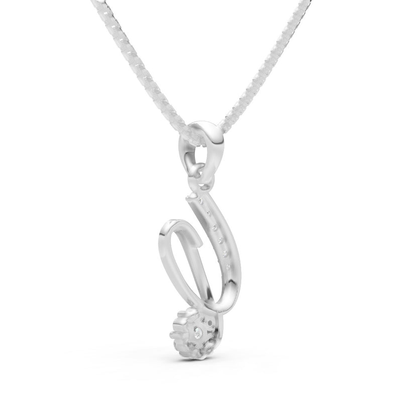 Cursive Swirl Flower Cluster Pendant