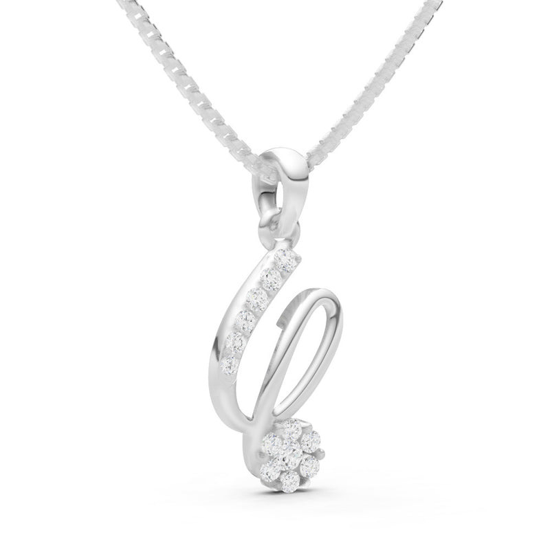 Cursive Swirl Flower Cluster Pendant