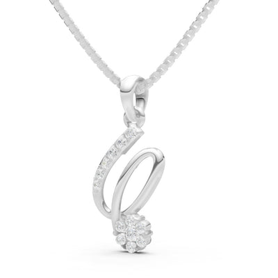 Cursive Swirl Flower Cluster Pendant