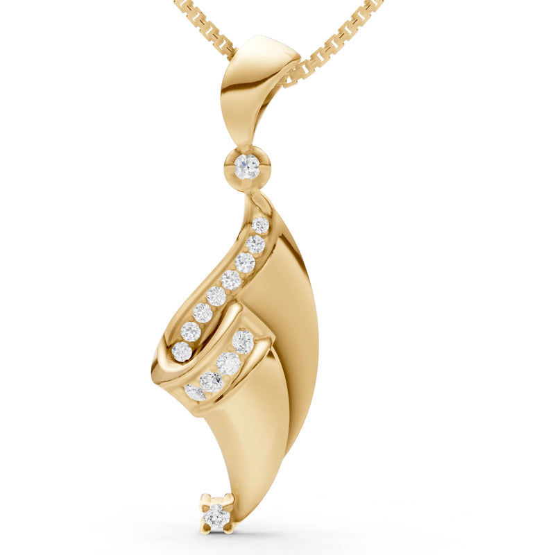 Abstract Twisted Pave Pendant