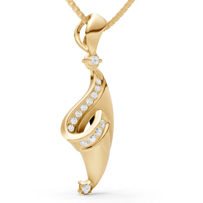 Abstract Twisted Pave Pendant