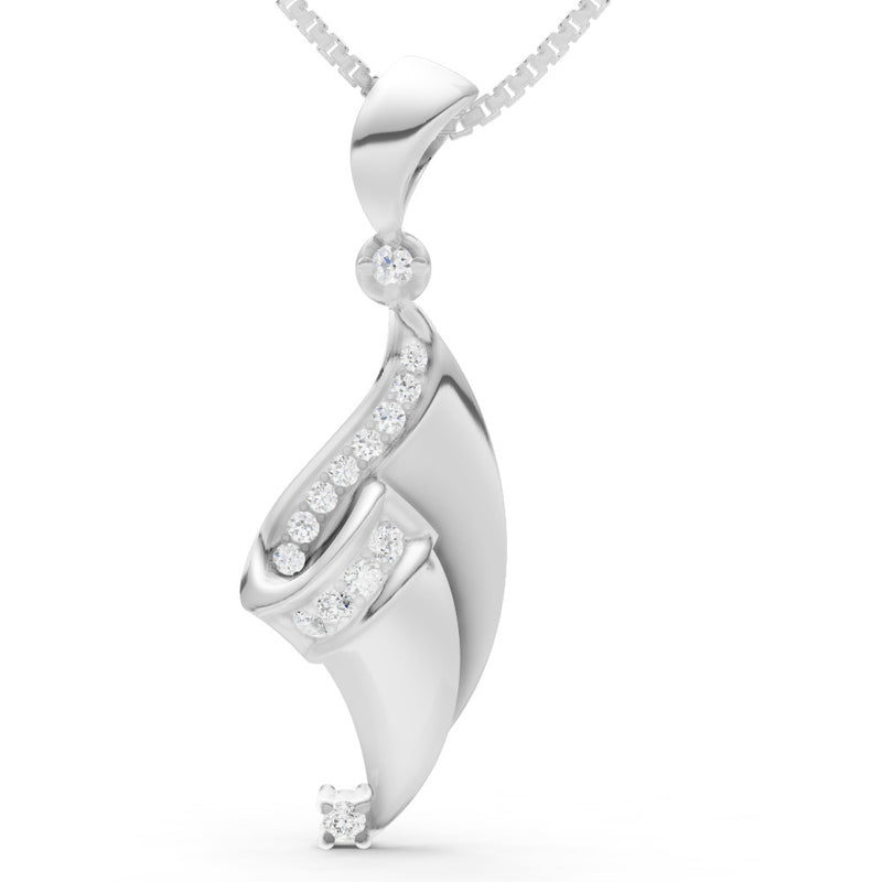 Abstract Twisted Pave Pendant