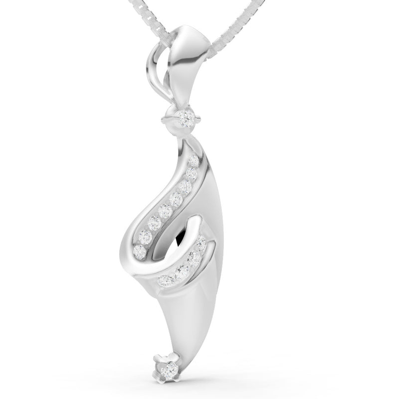 Abstract Twisted Pave Pendant