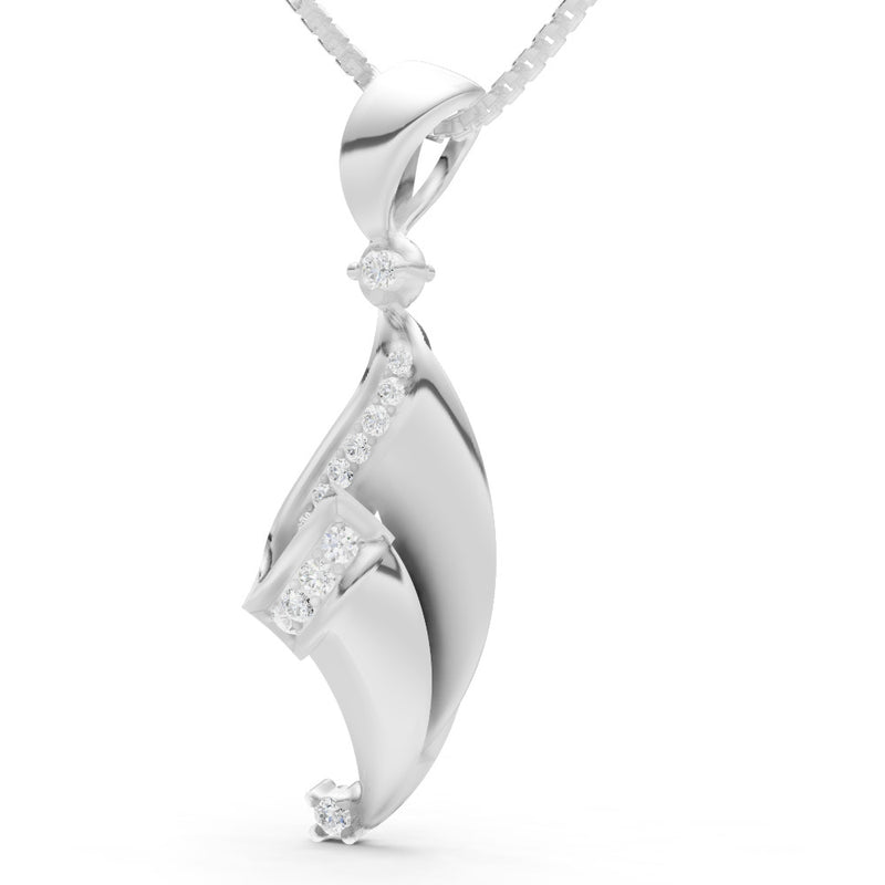 Abstract Twisted Pave Pendant