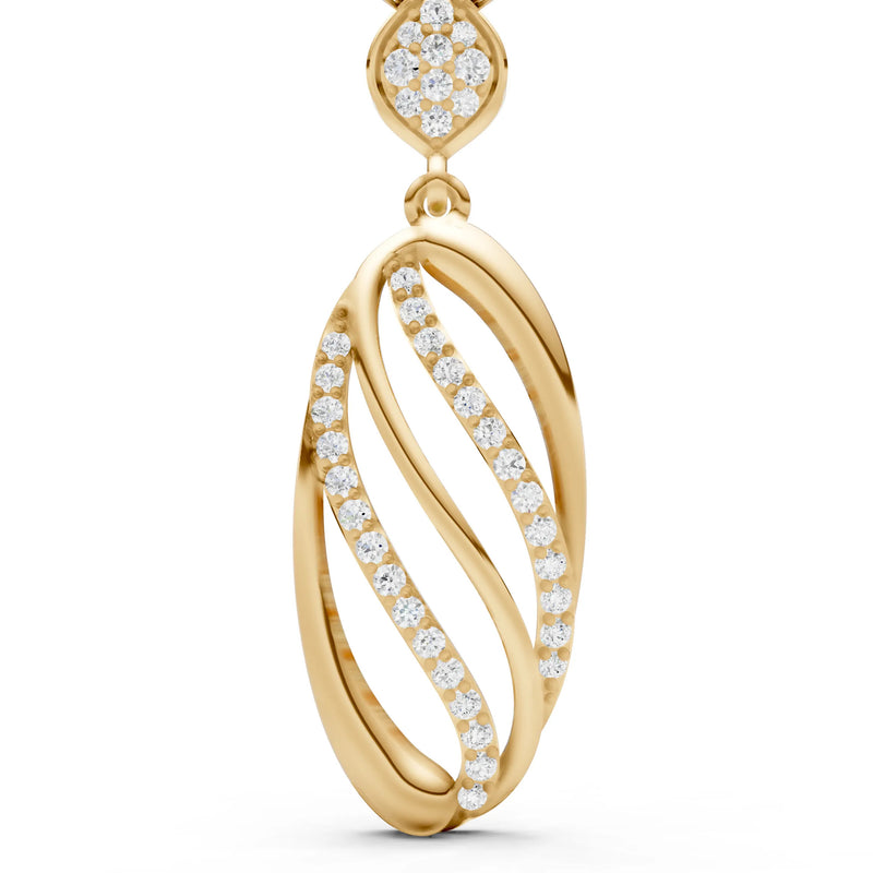 Oval Abstract Pave Pendant