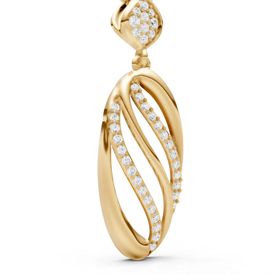 Diamond Oval Abstract Pave Pendant