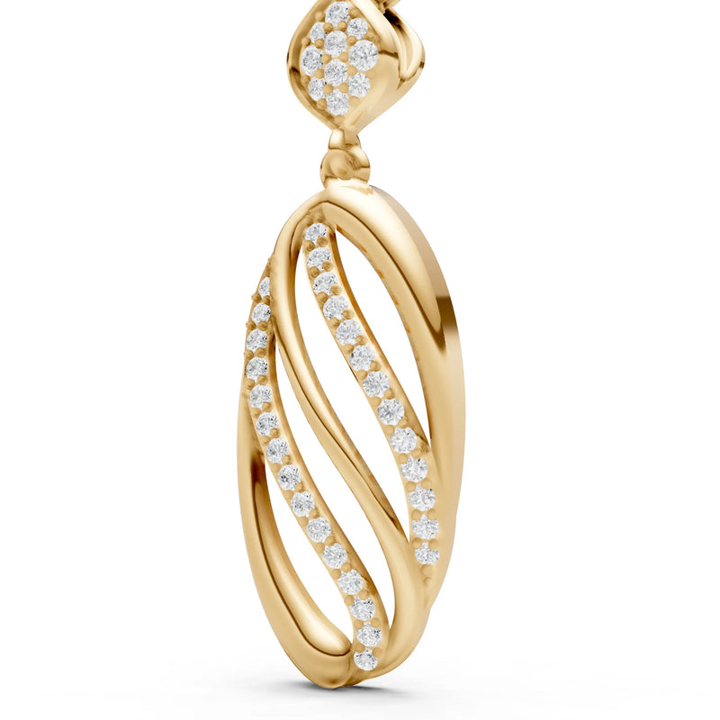 Oval Abstract Pave Pendant